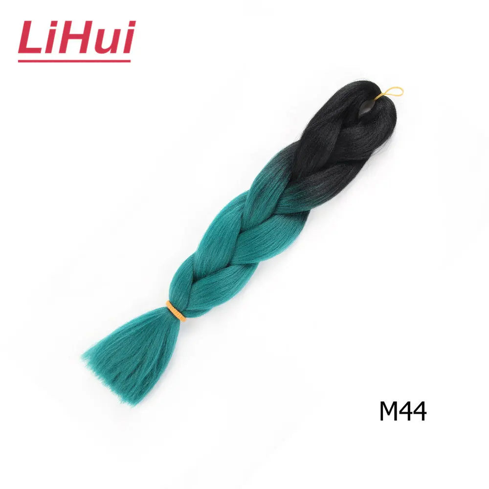 24 Inches Synthetic Braiding Hair Jumbo BraidOmbre Jumbo Hair Extension For Women DIY Hair Braids Purple Pink  Yellow Gray Lihu