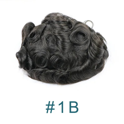 Lace Front Q6 Breathable Bleach Knots Natural Hairline Human Hair Men's Toupee Prosthesis Men Wig Capillary Hairloss Solution