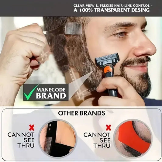 Peigne de soin pour homme Beard Ruler – Outil de précision pour le contour de la barbe et des favoris