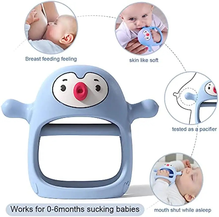Silikon-Beißspielzeug für Babys, Beißring für die Hand von Säuglingen, Schnuller zum Stillen von Babys, Beißring-Spielzeug für Neugeborene