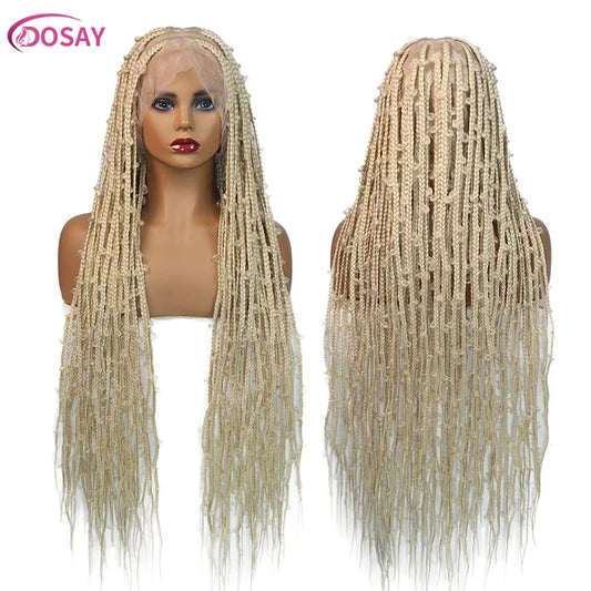 36" Butterfly Synthetic Wig #27 Honey Blonde Braided Full Lace Wigs Jungle Braiding Hair Burgundy Goddess Locs Box Braids Wig
