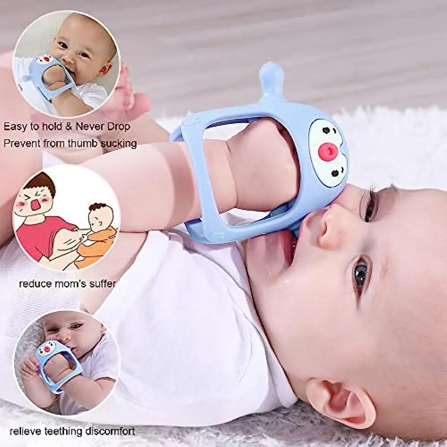 Silikon-Beißspielzeug für Babys, Beißring für die Hand von Säuglingen, Schnuller zum Stillen von Babys, Beißring-Spielzeug für Neugeborene
