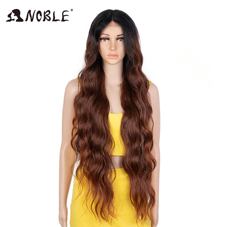 Noble Lace Wig Synthetic Wigs For Women 36Inch Lace Wig Wavy Wig Natural Hair Synthetic Wig Cosplay Synthetic Lace Front Wig