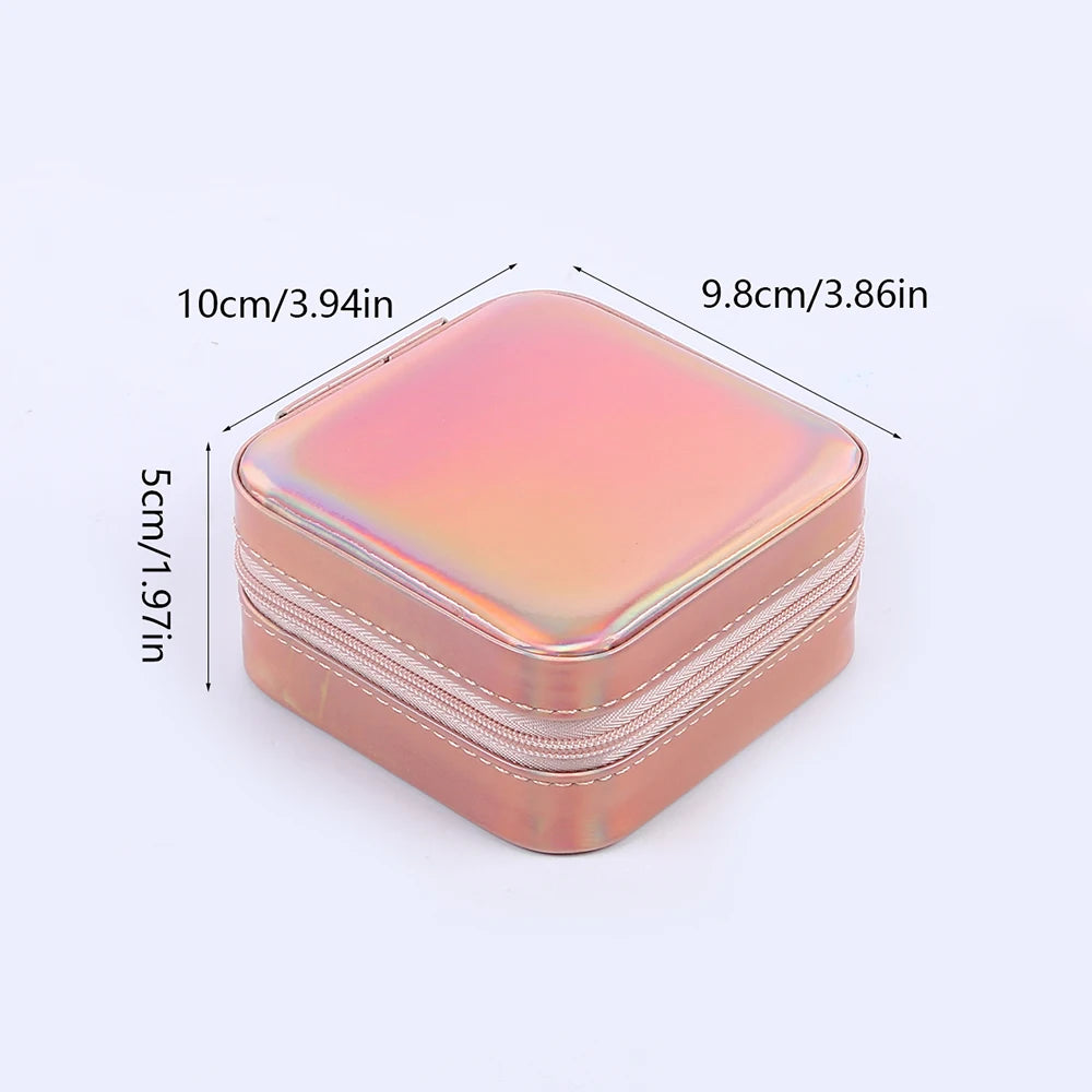 Jewelry Case Box Portable Small Travel Jewelry Organizer Necklace Earring Ring Storage Display Gift Box Travel Essentials
