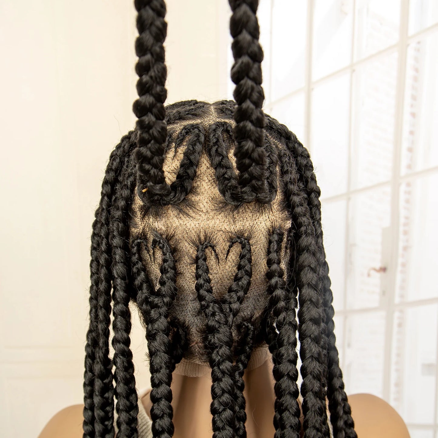 New Synthetic Full Lace Heart Knotless Braiding Wig Afro Cornrow Braided Wigs for Black Women with Baby Hair Box Braids Wigs