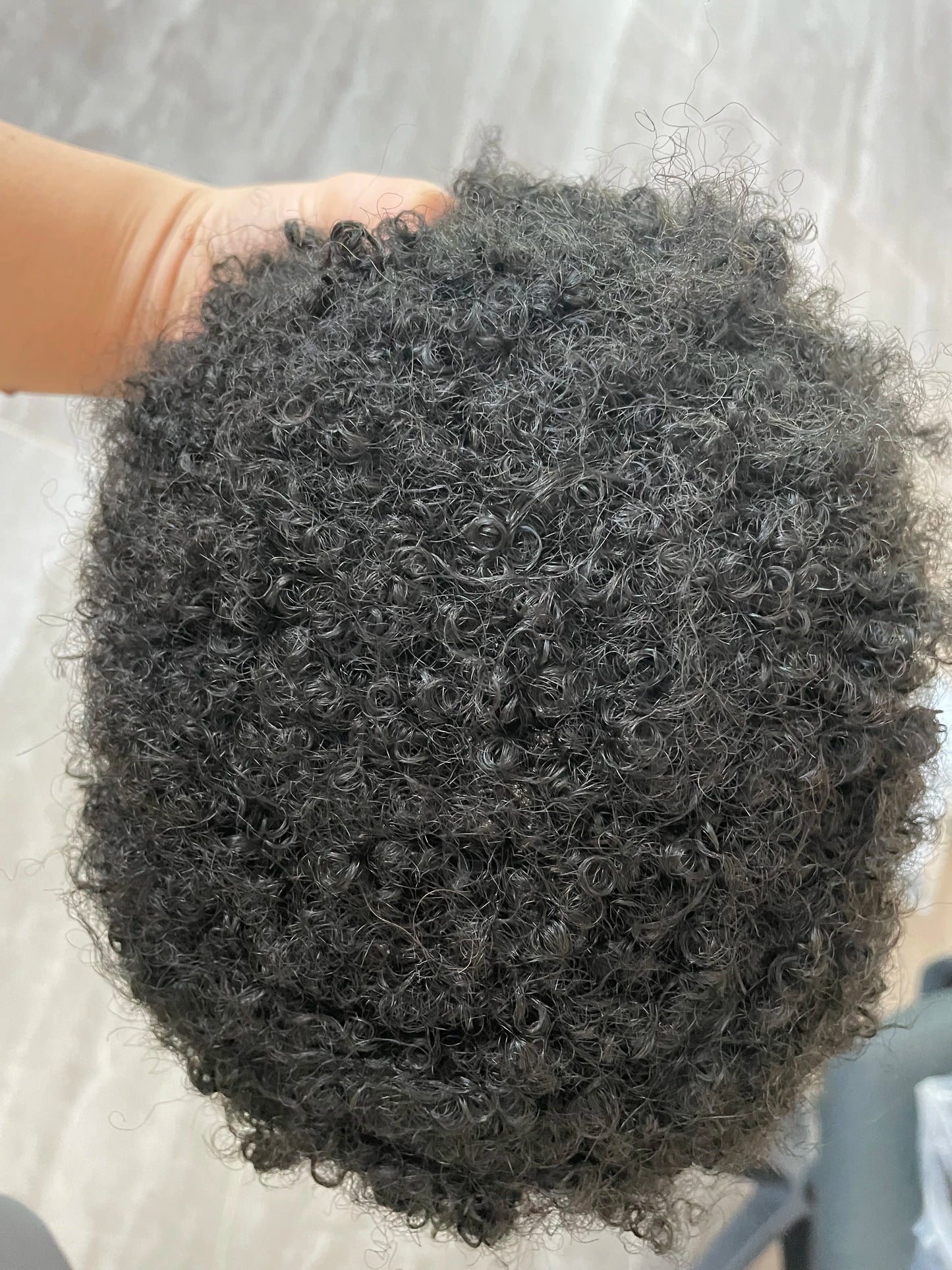 8mm Afro Man Toupee 100% Human Hair System Kinky Curly Weave Unit Toupets for Men Breathable Mono Lace&NPU Capillary Prosthesis