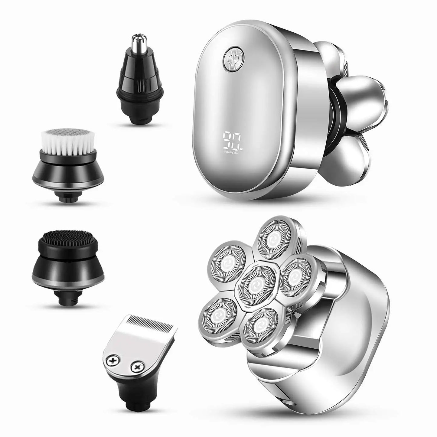 5in1 Beard Trimmer Electric Hair Shaver for Man Foil Hair Trimming 6 Floating Blades IPX6 Wash Professional Bald Shaving Machine
