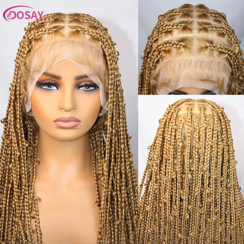 36" Butterfly Synthetic Wig #27 Honey Blonde Braided Full Lace Wigs Jungle Braiding Hair Burgundy Goddess Locs Box Braids Wig