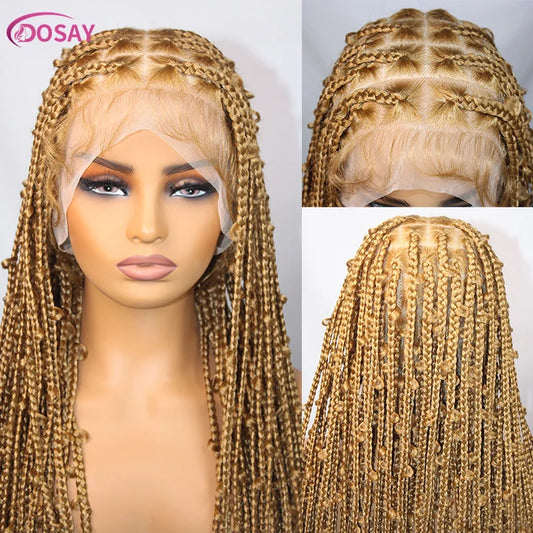 36" Butterfly Synthetic Wig #27 Honey Blonde Braided Full Lace Wigs Jungle Braiding Hair Burgundy Goddess Locs Box Braids Wig