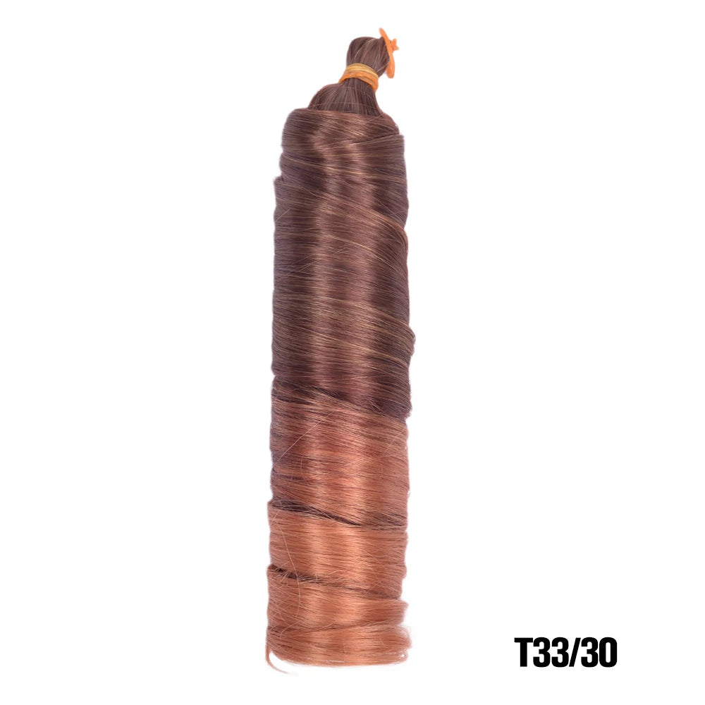 French Curls Braiding Hair 24Inch Synthetic Spiral Curls Braids Hair Extensions For Women Pre Stretched Loose Wave Braiding Hair