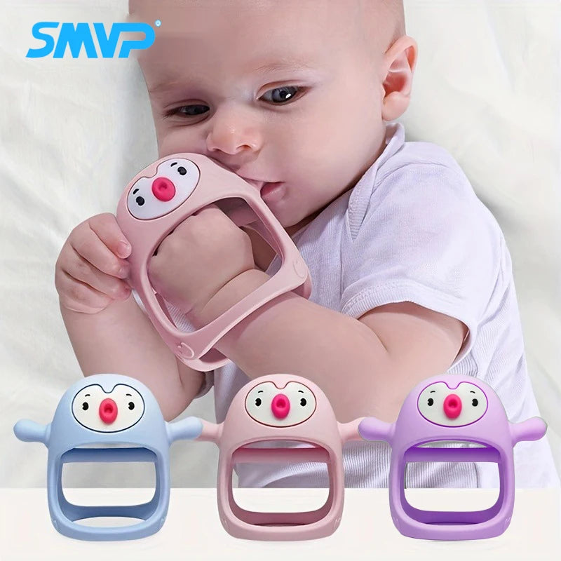 Silikon-Beißspielzeug für Babys, Beißring für die Hand von Säuglingen, Schnuller zum Stillen von Babys, Beißring-Spielzeug für Neugeborene