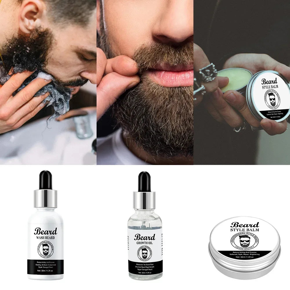 Kit de soins pour la barbe pour homme – Nourrissant et stimulant la croissance