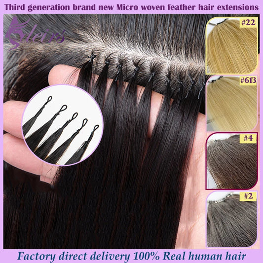 ADEIRS New Feather hair extensions 100% Human Hair Real Natural Hair Comfortable and Invisible Black Brown Blonde Straight