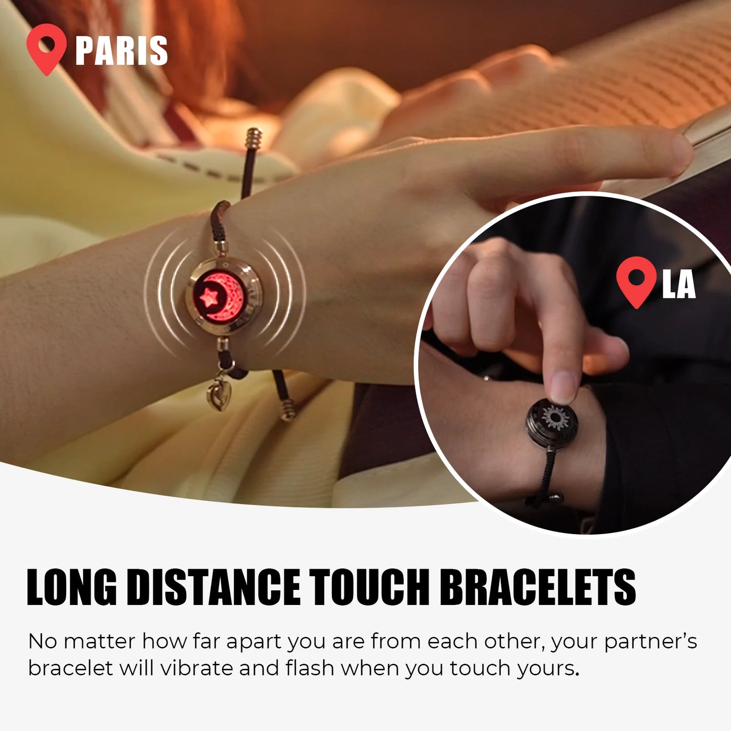 totwoo Smart Bracelet – Waterproof Bluetooth Bracelet for Lovers (iOS & Android Compatible)