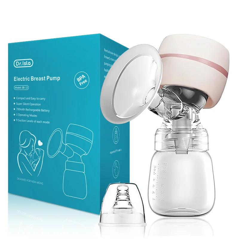 Dr. Isla Automatic Electric Breast Pump – Silent, USB Rechargeable, BPA-Free