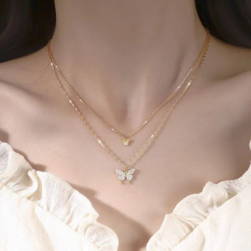 New 925 Sterling Silver Three-Layer Round Necklace Simple O-Chain Love Pendant Chain Party Gift For Women Exquisite Fine Jewelry
