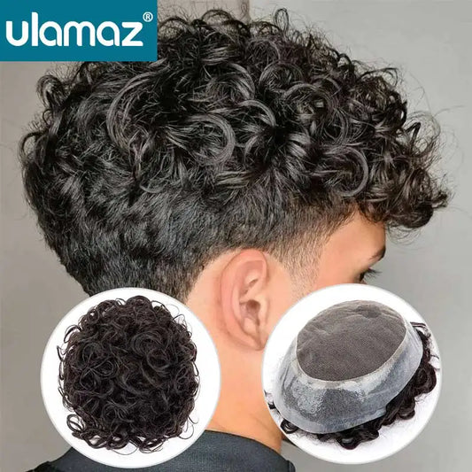 Lace Pu Toupee Hair Men Cury Wigs Human Hair Men's Lace Australia Male Hair Prosthesis Natural Man Wig Hair System Wig For Men