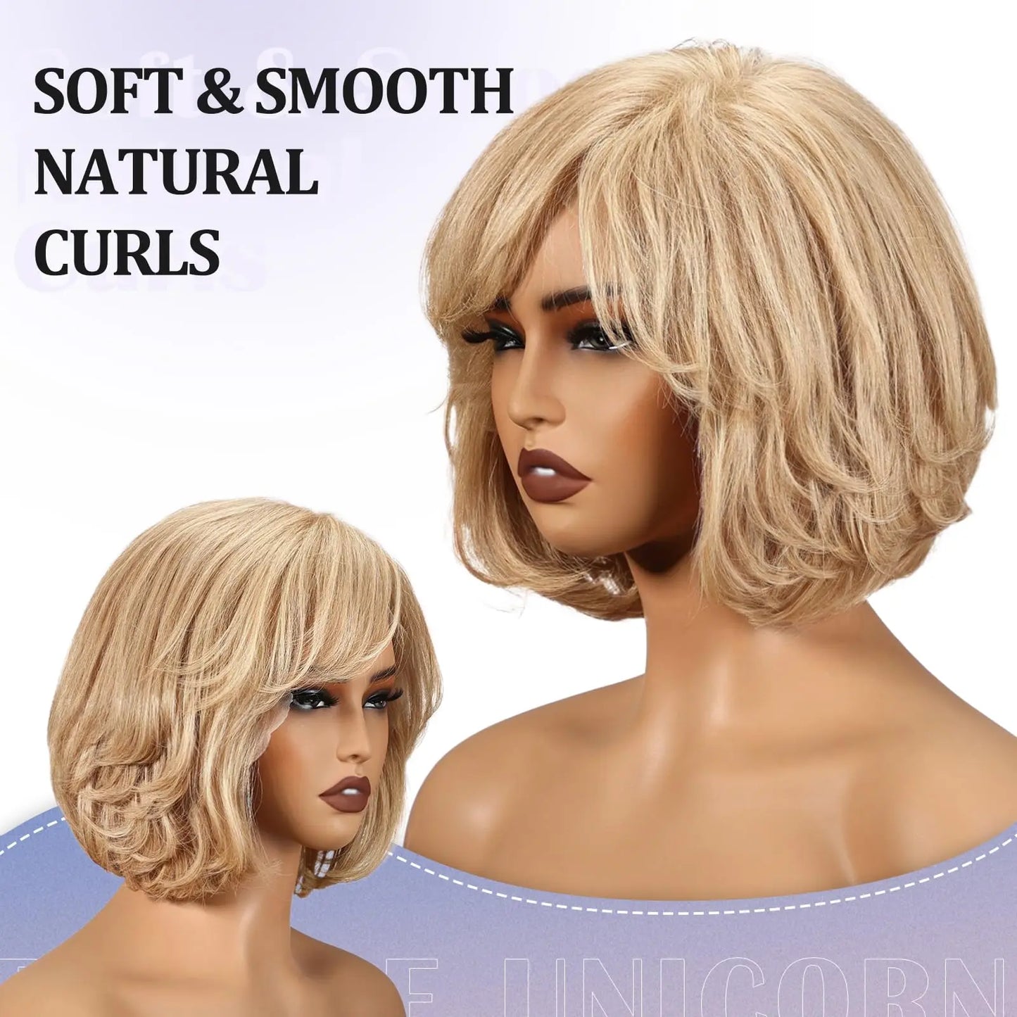 100% Remy Human Hair Transparent Lace Frontal Wig Short Wavy Bob Human Hair Wig Ash Brown Ombre Pixie Cut Hair for White Women