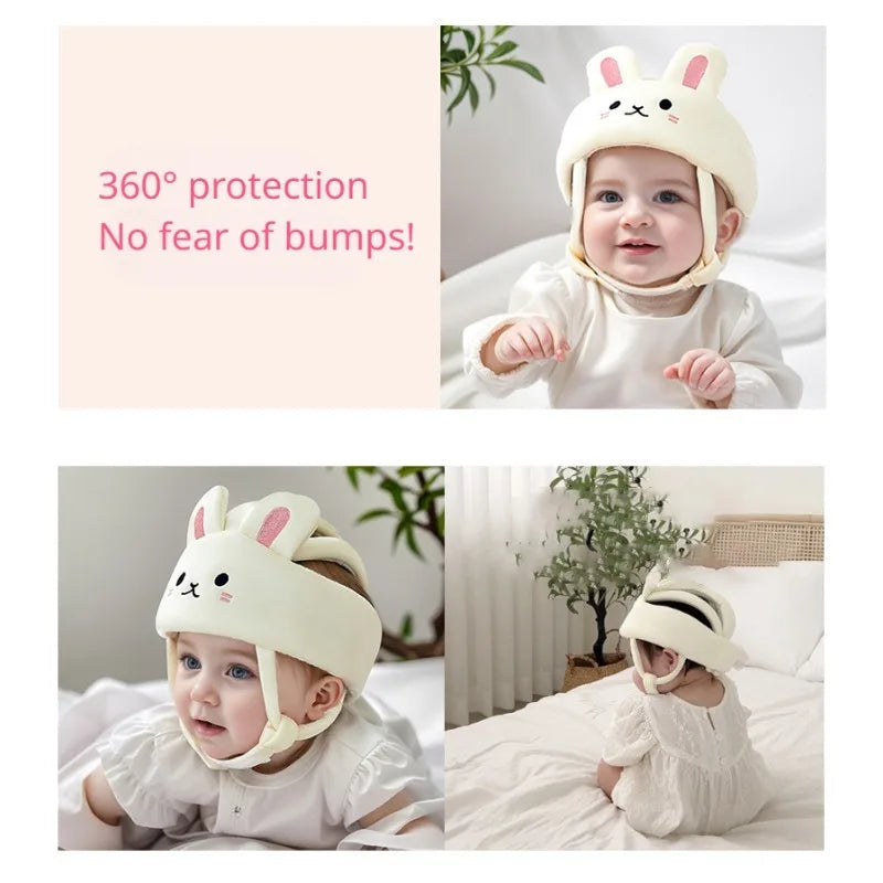 Baby Safety Helmet – Soft Cotton Head Protector for Crawling & Walking
