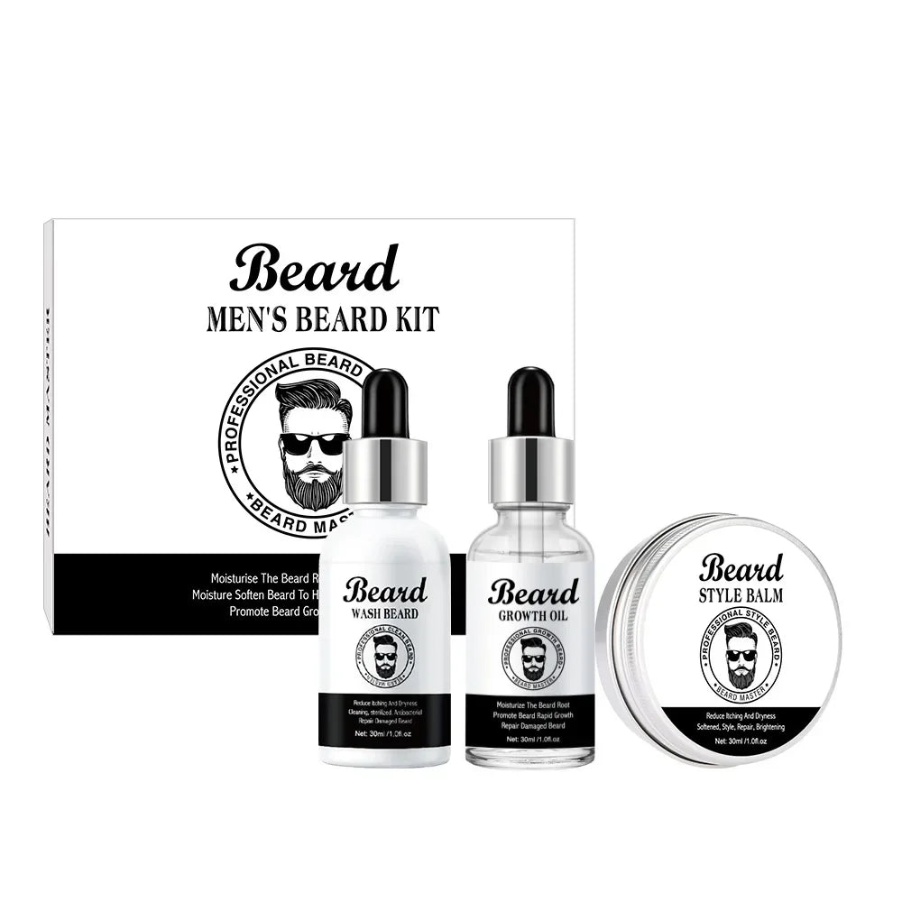 Kit de soins pour la barbe pour homme – Nourrissant et stimulant la croissance